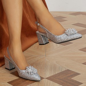 <span class=keywords><strong>Sandali</strong></span> con tacco a punta a punta con motivi floreali Garritt da donna scarpe autunnali con <span class=keywords><strong>tacchi</strong></span> <span class=keywords><strong>alti</strong></span> in <span class=keywords><strong>argento</strong></span> - Product Image 2