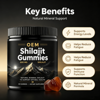 Complément alimentaire multi-minéraux et vitamines en bonbons gélifiés Shilajit 600mg, marque privée, pour hommes et femmes