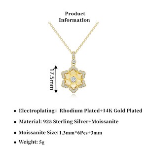 Nouveauté : Chaîne Clavin en Moissanite de 0,3 Carat, Plaqué <span class=keywords><strong>Or</strong></span> 14K, Argent Sterling 925, Bijoux Fins pour Femmes - Product Image 6