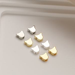 <span class=keywords><strong>14K</strong></span> Peças de Ouro Real Cruz Bead Crown Mickey Brilhante Urso Septo Pulseira de Cobre Banhado Jóias Acessórios Spacer Tipo Descobertas - Product Image 2