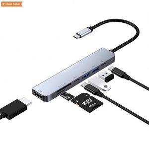 Jumon İşlevli Dock 4K USB kart okuyucu USB 3.0 USB C Ethernet yerleştirme <span class=keywords><strong>Thunderbolt</strong></span> Dock <span class=keywords><strong>Hub</strong></span> 7 In <span class=keywords><strong>1</strong></span> USB tip C - Product Image 5