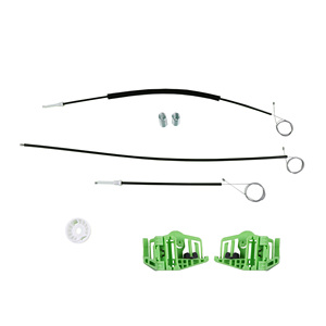 Kit de elevalunas delantero izquierdo para Bmw E46 Compact (rueda + cable + clips de plástico) - Product Image 1