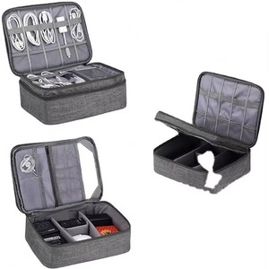 BSCI Factory Extra Large Electronics Organizer Travel Case, Double Layer Large Capacity Carrying Case with Shoulder Strap - Product Image 1