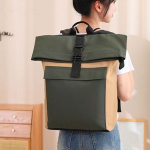 Sac à dos minimaliste grande capacité imperméable en microfibre, cuir synthétique et polyester avec bouton, 20-39L, sac à bandoulière professionnel quotidien - Product Image 1