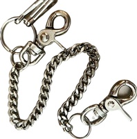 Portefeuille robuste en jean avec chaîne de laisse, porte-clés pour motards et camionneurs, anneau porte-clés, bijoux inaltérables, fermoir de portefeuille pour femmes et hommes