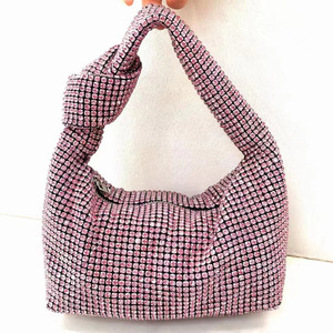Bolso de noche con nudo de diamantes de imitación, diseño de lujo, personalizado, a la moda, para mujer. - Product Image 5