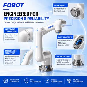 หุ่นยนต์ร่วมปฏิบัติงาน FOBOT MB12CP-1250 แบบ 6 แกน รับน้ำหนักได้ 12 กก. ระยะเอื้อม 1250 มม. มาตรฐาน IP67 สำหรับงานหยิบจับและวางอัตโนมัติ - Product Image 2