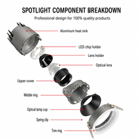 Projecteur LED encastré orientable CRI97 TM-30 anti-éblouissement COB en fonte pour éclairage d'accentuation de musées et d'œuvres d'art – Spécifications