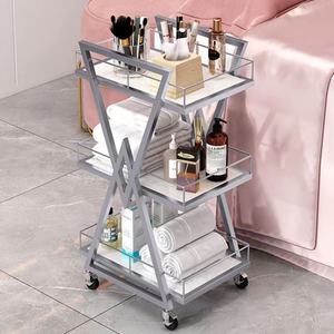 Carrito de Herramientas Profesional con Ruedas, Organizador de Maquillaje Dorado, Maletín de Belleza, Carrito para Salón de Belleza - Product Image 3