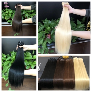 Tóc Trinh Nữ các nhà cung cấp bán buôn giá rẻ 100% lớp biểu bì phù hợp nguyên liệu tóc con người bó 9A lớp đôi sợi ngang đền Ấn Độ nguyên tóc - Product Image 6