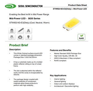 SEOULs Good Quality STW9Q14D-E3 5630D E3 CRI>90 Warm White 2700k 5700k Mid-Power Dimmable <b>LED</b> <b>SMD</b> Chip 3-Year Warranty - Product Image 2