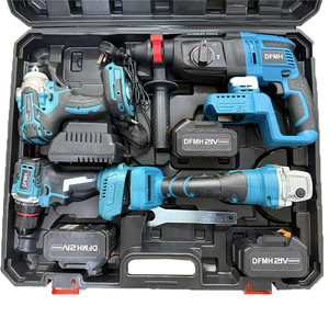 Kit de Clé à Chocs Électrique Sans Balais et Sans Fil <span class=keywords><strong>4</strong></span>-en-1 Personnalisable OEM pour Chantiers : Perceuse, Meuleuse d'Angle, Marteau avec Mallette Rigide - Product Image 1