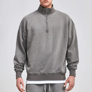 Felpa Personalizzata in Tessuto French Terry 380-400gsm con Spalle Scese e Cerniera Metallica 1/4 - Product Image 3