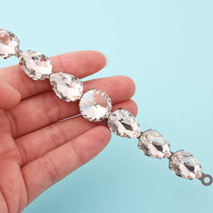 Oval Glass Rhinestone Chain For DIY Jewelry Accessories Clothing <b>Bags</b> <b>Hats</b> Home Decoration - Product Image 3