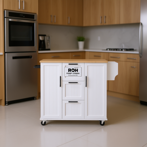 Chariot de cuisine Roh 100x80x32cm, armoire de rangement roulante en bois, design moderne, organisation intelligente, utilisation multifonctionnelle en cuisine - Product Image 2