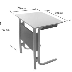 Lin Ying School <b>Desk</b> And Chair <b>Set</b> 500x700x750mm Height Adjustable Modern Minimalist Style For Classroom Use - Product Image 4