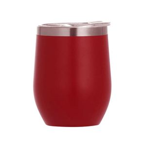 Verre à vin avec couvercle, surface enduite de poudre anti-transpiration, 12 oz, compatible lave-vaisselle, nettoyage facile, choix de cadeau de déménagement, ASM09 - Product Image 5