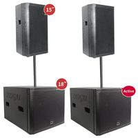 Meilleur amplificateur de sonorisation actif 2400W, système PA compact, son de scène extérieur, basses puissantes, enceintes DJ actives professionnelles de 18 pouces