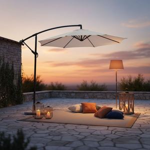 10ft Quality Stainless Steel Polyester Waterproof Modern LED Cantilever Offset Outdoor <b>Patio</b> <b>Umbrella</b> for Courtyard & Park - Product Image 5