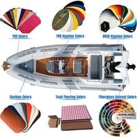 Bateau pneumatique rigide de 5,8 pi (19 pieds) RHIB 580 Sport Yacht, bateau de pêche, matériaux en fibre de verre, Hypalon, PVC, léger, certifié CE pour 5 à 8 personnes