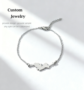 Bracelet unisexe en acier inoxydable classique imperméable à l'eau avec carte de la <span class=keywords><strong>Martinique</strong></span>, <span class=keywords><strong>bijoux</strong></span> de mode pour tous les jours - Product Image 1
