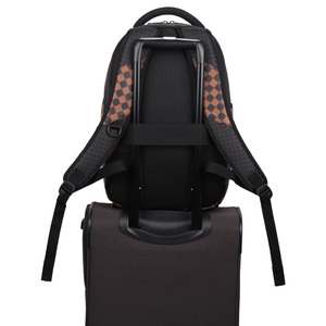 2025 mới 20L Ergonomic PVC Ba lô hôn cá voi sinh viên đại học cà phê kẻ sọc thiết kế dây kéo thoáng khí có thể điều chỉnh Vai - Product Image 5