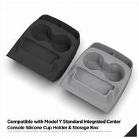Compatible avec la Tesla Model Y 2025 version standard, porte-gobelet en silicone pour console centrale, design intégré, boîte de rangement pour voiture