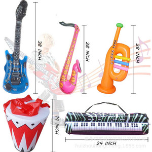Inflatable Musical Instruments Set 5Pcs PVC Guitars Saxophone Trumpet Drum Kids Toy Unisex 2-4 Years Stage Props - Product Image 3