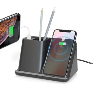 Hot Selling 5W 10W Pen Holder Wireless Charging Station Qi Certified Charging Dock