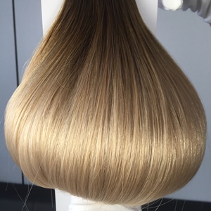 โรงงานผลิตผมยี่ห้อ Jasminebeauty ผมแท้แบบ Double Drawn Virgin Natural European Straight Remy PU Double Weft สีบลอนด์เดี่ยว 100% - Product Image 4