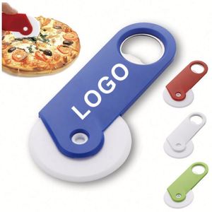 Cortador de Pizza de Plástico Ecológico 2 en 1 con Abrebotellas, Regalo Promocional Personalizado de Fábrica, Cortador de Pizza con Rodillo y Logotipo - Product Image 1