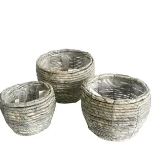 Home decoration items maize rope flower pots plant pots with pp lining
