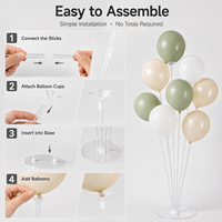 Support de ballons imprimé pour mariage, support de table transparent pour ballons, kit de support pour bouquet de ballons pour décoration de fête d'anniversaire