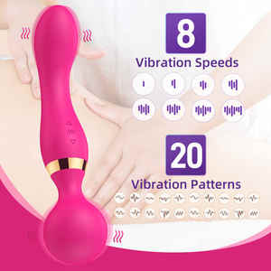 20-frequenza di vibrazione massaggiatore di vibrazione rotazionale doppia testa clitorideo stimolatore magico giocattolo del sesso per le donne av bacchetta vibratore - Product Image 2
