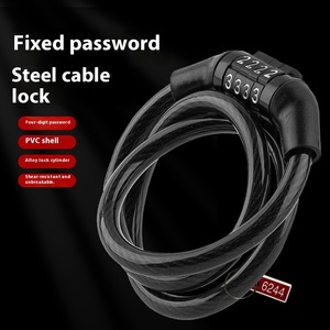 Biking <b>Cable</b> <b>Lock</b> 4 Digit Riding <b>Lock</b> Portable Heavy Duty <b>Lock</b> Anti-Theft for Outdoor Equipment Scooter - Product Image 3