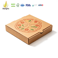 Boîtes à pizza en carton ondulé kraft mat, écologiques, recyclables, imprimées sur mesure, vente en gros, emballage alimentaire de qualité alimentaire, logo