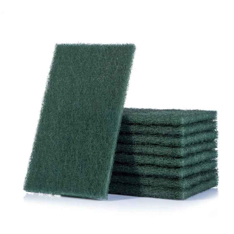 Heavy Duty Scour Pad Kitchen Cleaning Scrub Pads Abrasive Nylon Green Durable Scouring Pad Scourer for Household Commercial Use