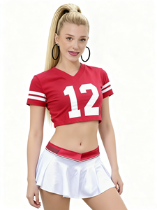 Großhandel Maßgeschneiderte Mädchen-Sportunterwäsche und Shorts-Sets mit Cheerleader-Uniform (Spandex/Baumwolle) - Product Image 4