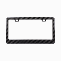 Cadre de plaque d'immatriculation en fibre de carbone forgée, lot de 2, support de plaque d'immatriculation de voiture, texte personnalisé, logo, impression UV, vis antivol
