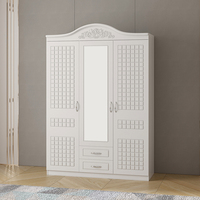 Armoire en bois blanche simple à 3 portes Offre Spéciale M, placard de chambre à coucher, meubles de chambre à coucher, 1.5 M
