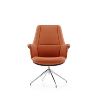 Chaise de bureau ergonomique moderne réglable en cuir PU avec cadre en aluminium, accoudoirs fixes, appui-tête et soutien lombaire pour ordinateur de bureau