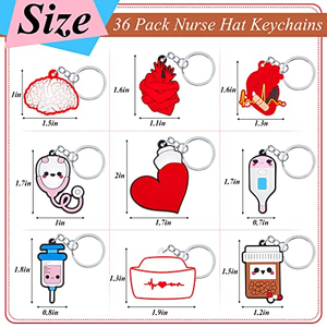Custom 3D Silicone Customised Soft PVC Rubber Keyholder Kawaii Cute Medicine Cartoon Keyring Medical Nurse Week Gift Keychains - Product Image 5