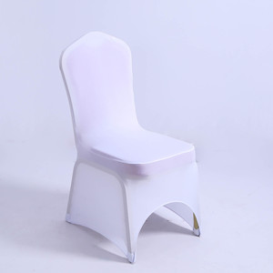 Coprisedia Elasticizzato Iycra con Arco Frontale Bianco e Schienale Rotondo <span class=keywords><strong>per</strong></span> Matrimoni, Feste e Banchetti - Product Image 3