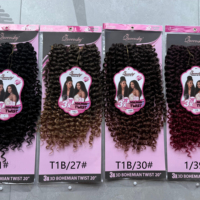 BELEZA 3D BOHEMIAN TWIST 20 pouces 150G Vente Chaude En Gros Extensions de Cheveux Synthétiques de Qualité à Enrouler avec Clip pour Tresses et Queues de Cheval