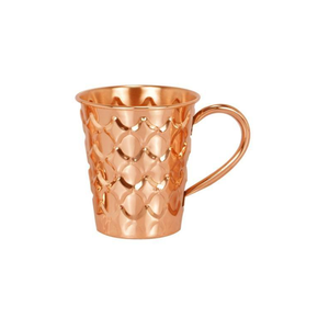 Mug à mule en cuivre pur de qualité authentique avec un design élégant et luxueux en relief. - Product Image 4