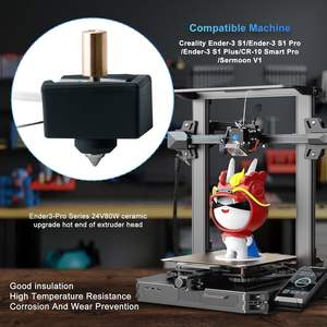 Mise à niveau des kits de Hotend Ender 3 S1 Kit de bloc chauffant d'extrudeuse Sprite pour Ender 3 S1 Plus Pro <span class=keywords><strong>CR10</strong></span> Smart Pro Sermoon <span class=keywords><strong>V1</strong></span> - Product Image 6