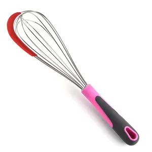 Manual Stainless Steel Egg Whisk With Silicone Scraper