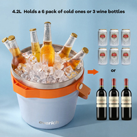 Refroidisseur à vin en acier inoxydable Everich avec poignée en laiton pour refroidir la bière, seau à glace, bac à vin pour bar et fêtes