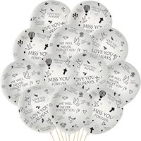 Ensemble de ballons commémoratifs, blanc, fête commémorative, vie, ballons en Latex biodégradables avec rubans