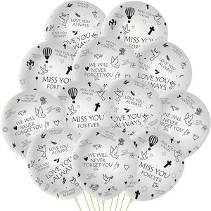 기념 풍선 세트 화이트 기념 장례식 축하 생활 생분해 성 라텍스 풍선 리본 - Product Image 1
